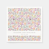 ヴィンテージボホ自転車フローラパーソナライズされたカップル スタンダードカクテルナプキン (正面)