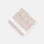 ヴィンテージボホ自転車フローラパーソナライズされたカップル スタンダードカクテルナプキン (角)