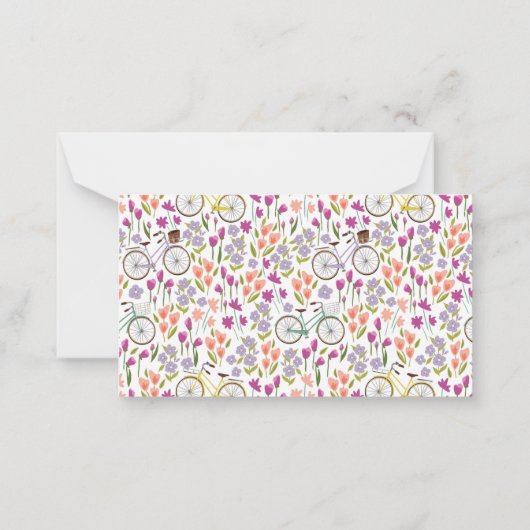 ヴィンテージボホ自転車名前をカスタムするギフト囲い ノートカード (裏面)