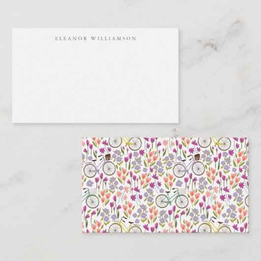 ヴィンテージボホ自転車名前をカスタムするギフト囲い ノートカード (正面/裏面)