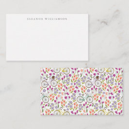 ヴィンテージボホ自転車名前をカスタムするギフト囲い ノートカード