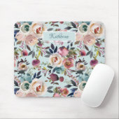 ヴィンテージボホ色彩の鮮やかバラダスティブルー赤面ピンク マウスパッド (マウス)