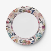 ヴィンテージボホ赤面マルサラウォータカラー ペーパープレート (正面)