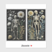 ヴィンテージボホ魔法神秘的なフローラ骨格の黒 シール (シート)