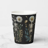ヴィンテージボホ魔法神秘的なフローラ骨格の黒 紙コップ (左)