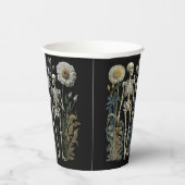 ヴィンテージボホ魔法神秘的なフローラ骨格の黒 紙コップ (右)