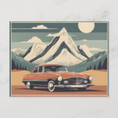 ヴィンテージボホ1950年代のダイナーレトロ車 シーズンポストカード (正面)