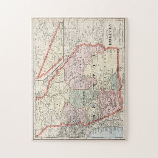 ヴィンテージボリビアの地図（1901年） ジグソーパズル (縦)