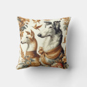 ヴィンテージボルゾイドッグイラストレーション クッション (裏面)