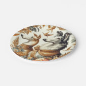 ヴィンテージボルゾイドッグイラストレーション ペーパープレート (アングル)