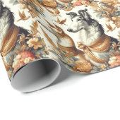 ヴィンテージボルゾイドッグイラストレーション ラッピングペーパー (ロールコーナー)