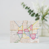 ヴィンテージボルチモアのダウンタウンの地図(1860) ポストカード (スタンド正面)