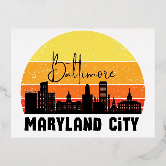 ヴィンテージボルチモア天窓 箔シーズンポストカード (正面)