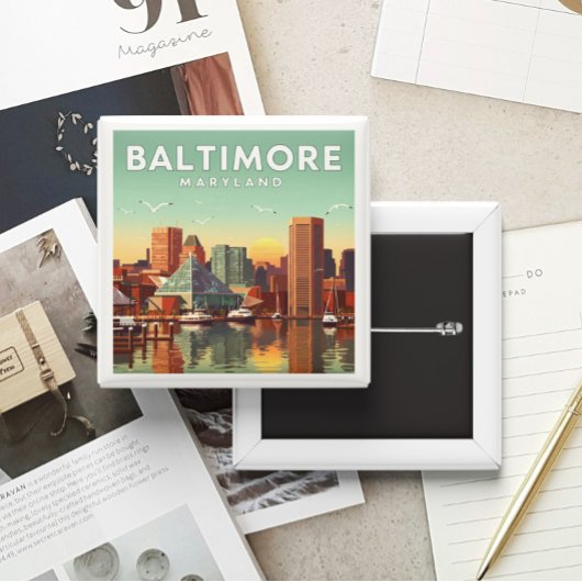 ヴィンテージボルチモメリーランド 缶バッジ