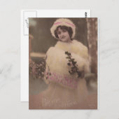 ヴィンテージボンアニー冬はがき ポストカード (正面/裏面)