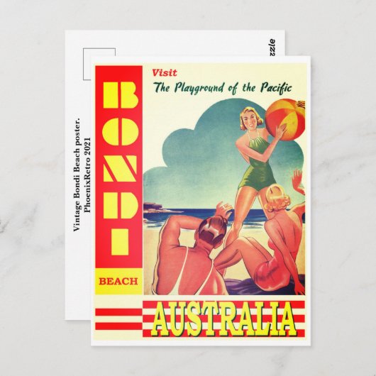 ヴィンテージボンディビーチはがき ポストカード (正面/裏面)