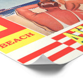 ヴィンテージボンディビーチオーストラリア旅行 ポスター (角)