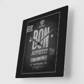 ヴィンテージボンペティットポスター – Chalkboard スクエア壁時計 (傾斜)