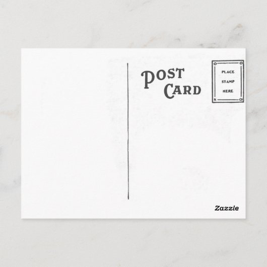 ヴィンテージボーイとバニーイースターの挨拶はがき ポストカード (裏面)