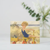 ヴィンテージボーイオンザビーチベビーシャワー招待状 招待状 (スタンド正面)