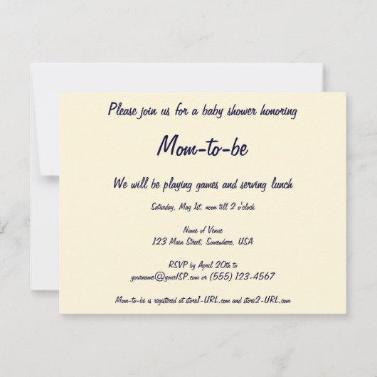 ヴィンテージボーイオンザビーチベビーシャワー招待状 招待状 (裏面)