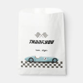 ヴィンテージボーイズレトロブルーレースカーバースデーパーティー フェイバーバッグ (正面)