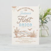 ヴィンテージボーイズロープ文字ファーストRodeo 1st誕生日 招待状 (スタンド正面)
