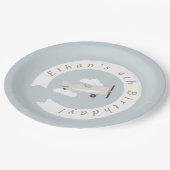 ヴィンテージボーイズ誕生日 パーソナライズされた ペーパープレート (アングル)