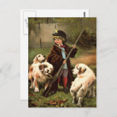 ヴィンテージボーイ狩りはがき ポストカード (正面/裏面)