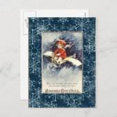 ヴィンテージボーイ/飛行機クリスマスポストカード シーズンポストカード (正面/裏面)