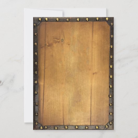 ヴィンテージボークタイウッド&リベット赤ちゃんシャワー 招待状 (裏面)