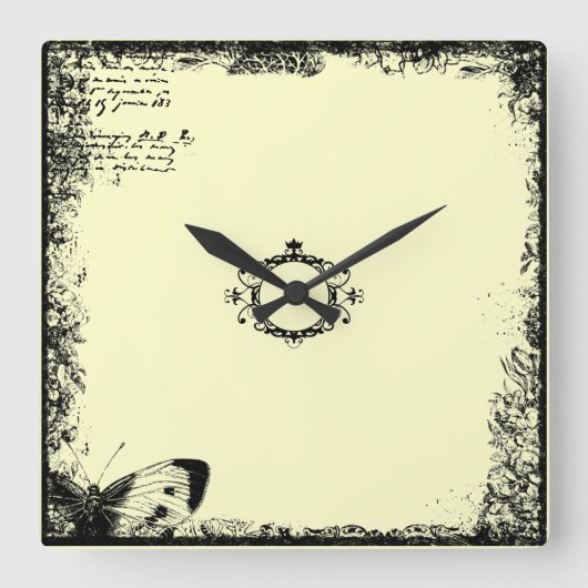 ヴィンテージボースタイルウォールクロック スクエア壁時計 (正面)