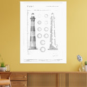 ヴィンテージボーディアイランドライトハウス図 キャンバスプリント (インサイチュ (リビング))