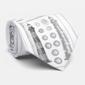 ヴィンテージボーディアイランドライトハウス図 ネクタイ (ロール)