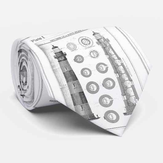 ヴィンテージボーディアイランドライトハウス図 ネクタイ (ロール)