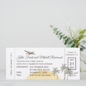 ヴィンテージボーディングパス結婚ズオンクラフト紙 招待状 (スタンド正面)