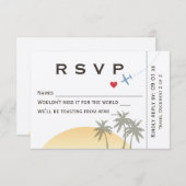 ヴィンテージボーディングパスRSVPオンクラフト紙 招待状 (正面/裏面)