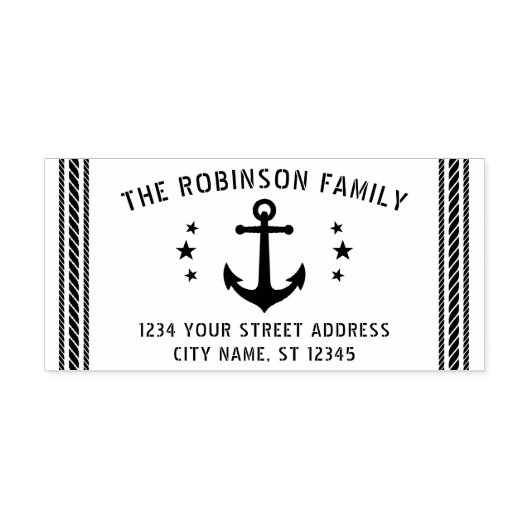 ヴィンテージボートいかりスターズネーム差出人住所 ラバースタンプ (インプリント)