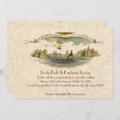 ヴィンテージボート愛好家結婚式招待状- – 割引 招待状 (正面/裏面)