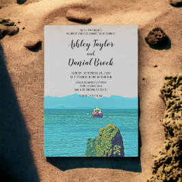 ヴィンテージボート海軍の旅行先結婚式 招待状