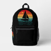 ヴィンテージボート プリントバックパック (正面)