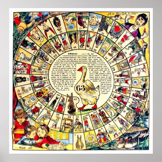 ヴィンテージボードゲーム – アートプリント ポスター (正面)