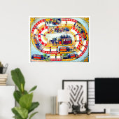 ヴィンテージボードゲーム – アートプリント ポスター (ホームオフィス)