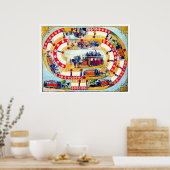 ヴィンテージボードゲーム – アートプリント ポスター (キッチン)