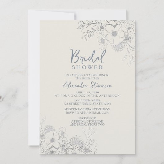 ヴィンテージボーフローラブライダルシャワー 招待状 (正面)