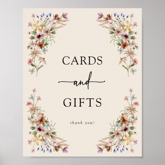 ヴィンテージボーホカードとギフト券のサイン ポスター (正面)