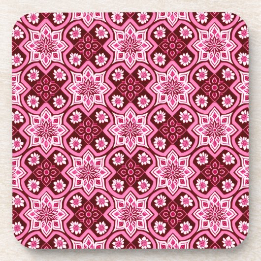 ヴィンテージボーホフローラルパターンコースター – 6のセット コースター (正面)