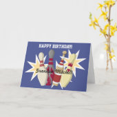 ヴィンテージボーリングをテーマ カード (黄色い花)