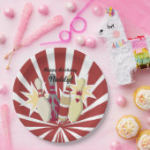 ヴィンテージボーリングをテーマ ペーパープレート (パーティー)