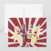 ヴィンテージボーリングをテーマ ポストカード (正面/裏面)